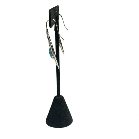 NWT 3 for $20 Silver & Turquoise Stone Geometric Dangle Earrings “you pick 3” - Picture 5 of 5